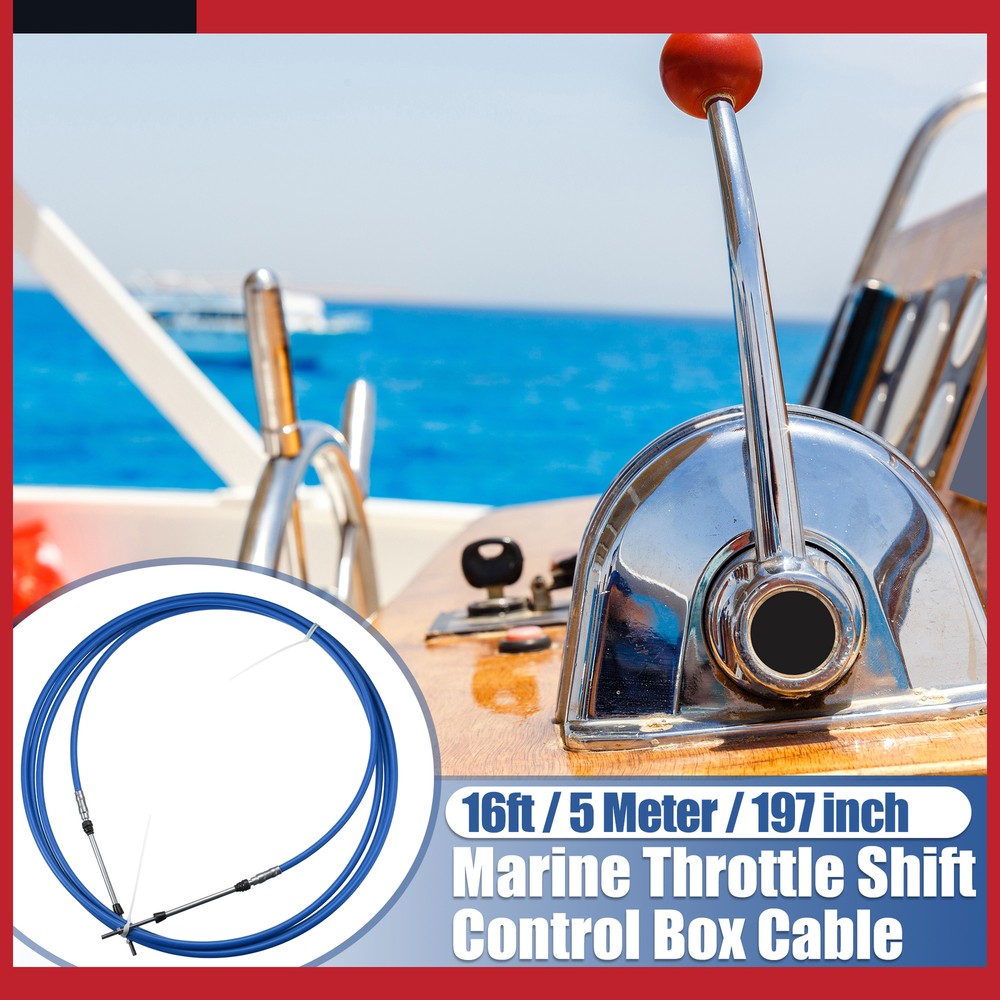 Pack of 2 For Yamaha Outboard Engine 16ft 5m Throttle Shift Control Cable Blue