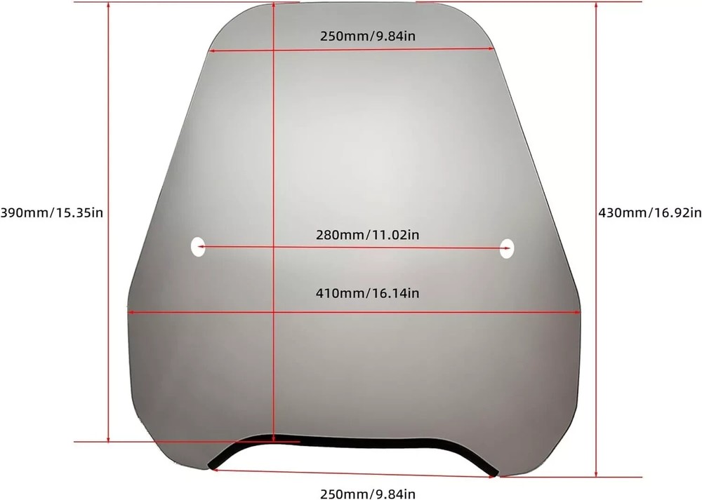 15'' Motorcycle Front Windshield Smoke Windscreen Universal For Harley