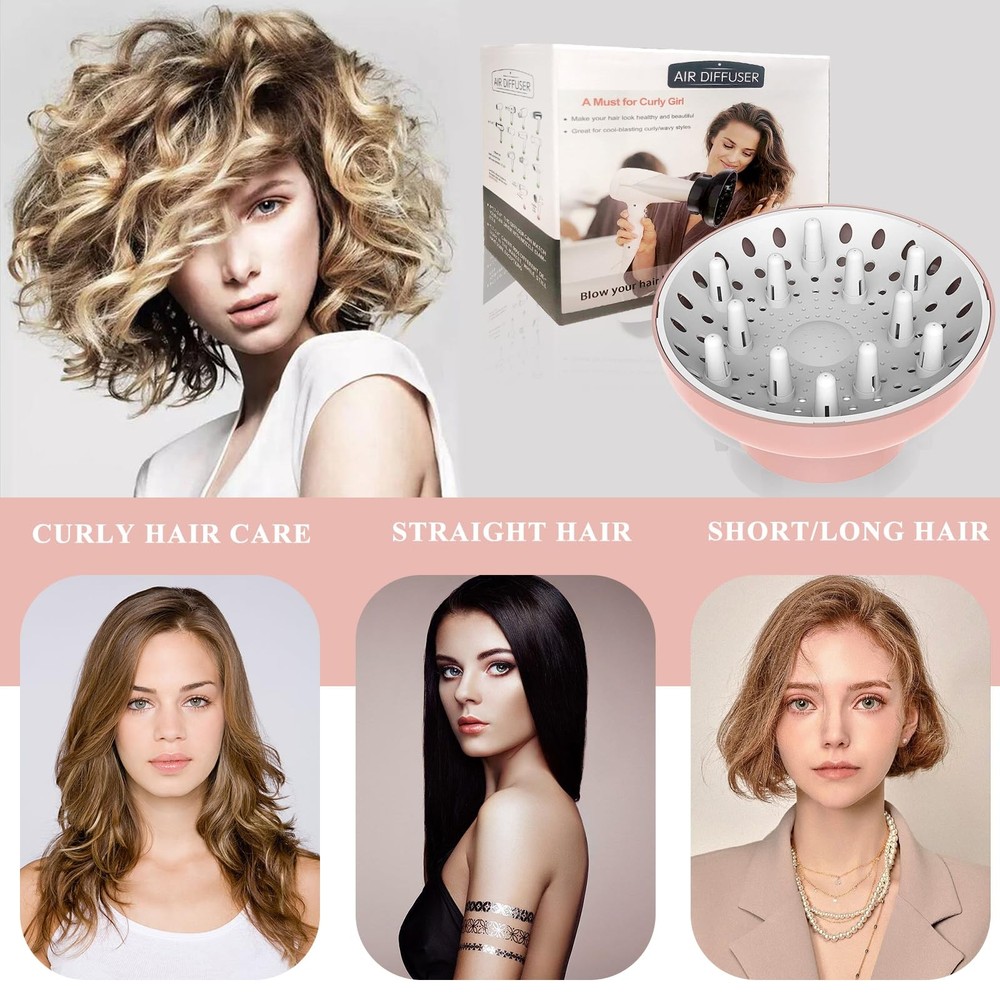 Hair Dryer Diffusers Universal Diffuser Adaptable for Blow Dryers Pink