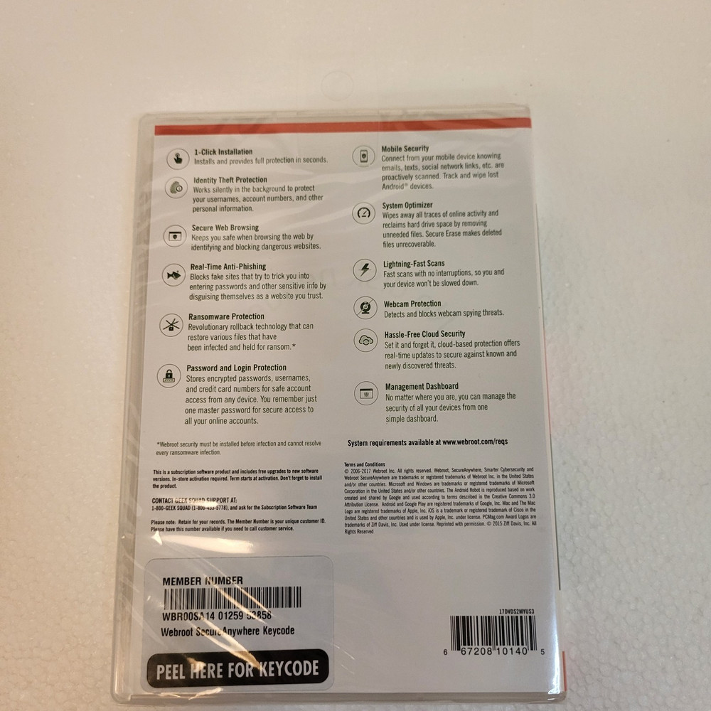 Webroot Secure Anywhere Internet Security w Antivirus PC Mac Mobile 3 Device New