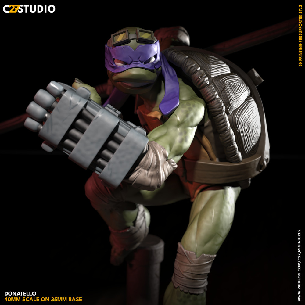 Leonardo, Michelangelo, Donatello, Raphael 3d Printed TTRPG Miniature
