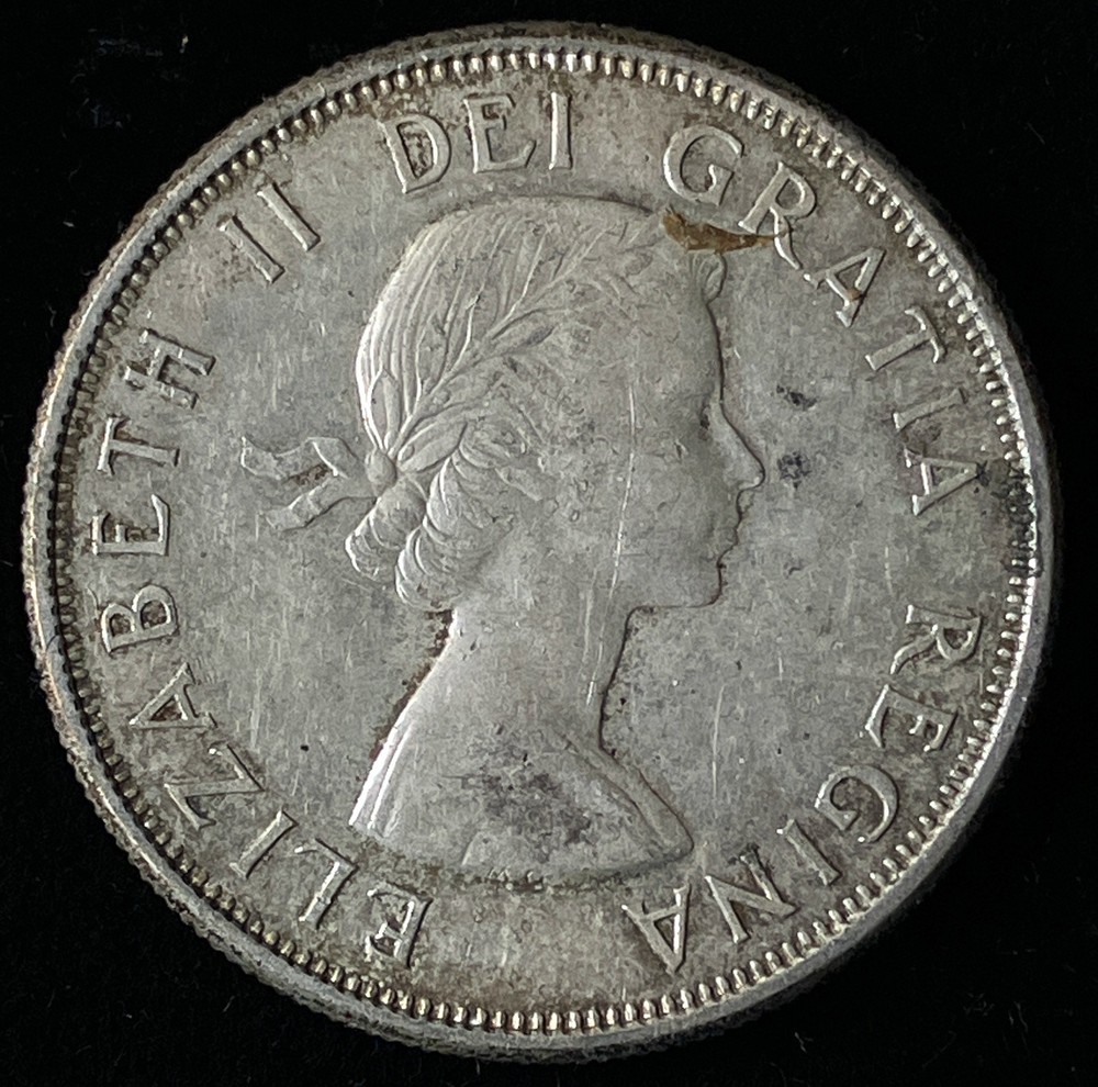 1964 Canada Silver Half Dollar, Queen Elizabeth II