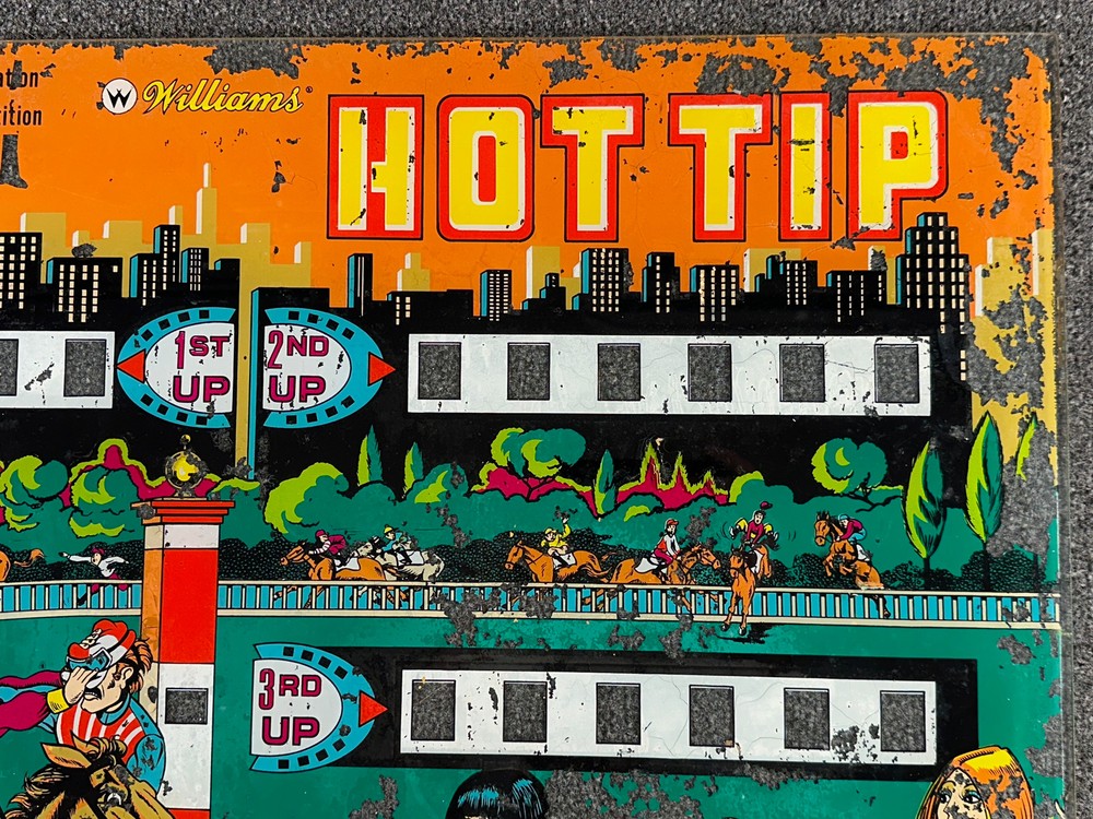 Williams Hot Tip Pinball Machine Game Backglass NOS EM Version