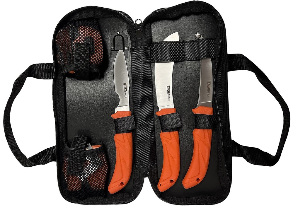 AccuSharp 738C Processing Kit Fixed Butcher/Caping/Gutting Plain Stainless Stee