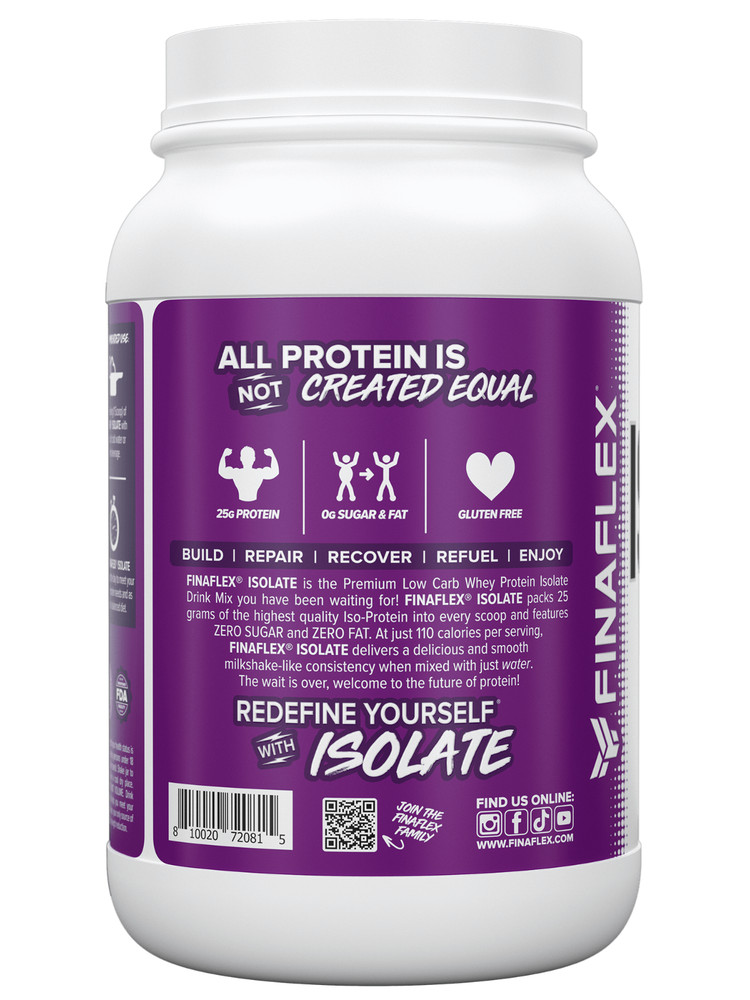 FinaFlex Protein Isolate Low Carb Zero Sugar Powder Choose Flavor 30 Servings