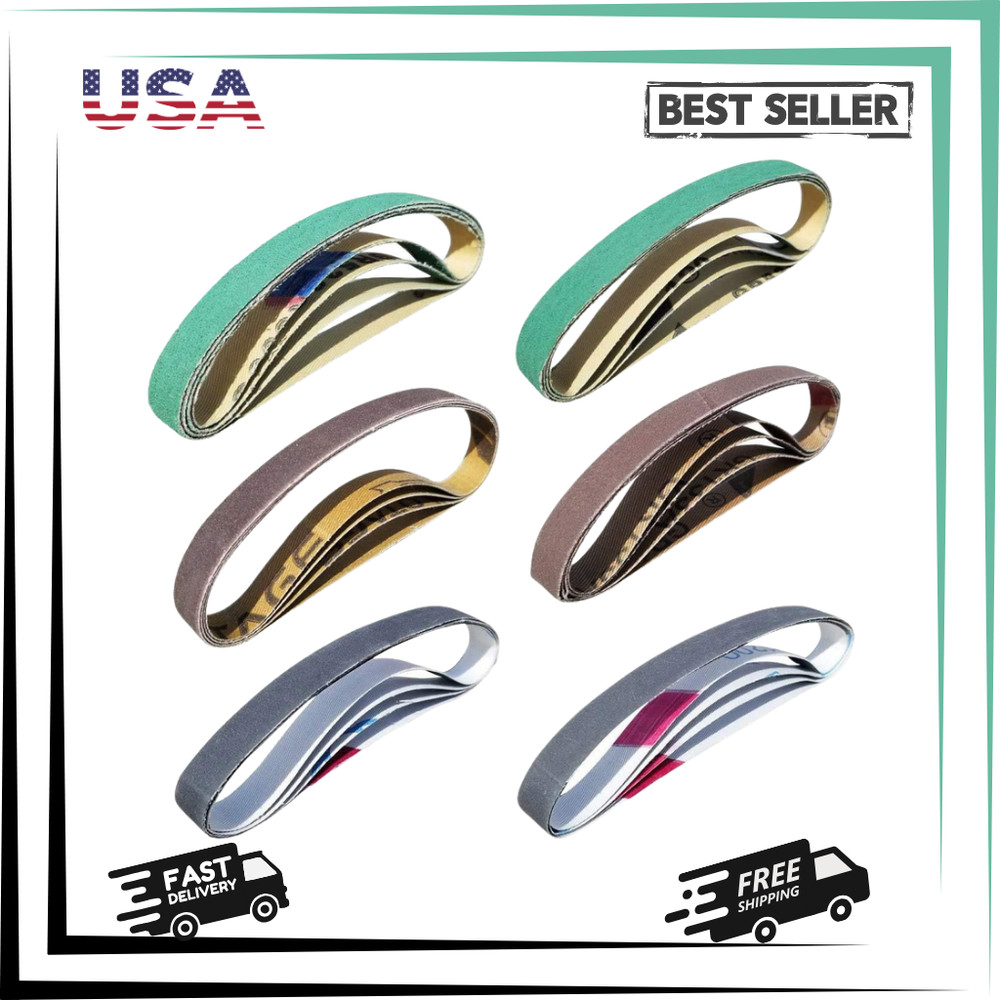 24 Pack 1/2" X 10" Replacement Knife Sharpener Sander Belt Kit for Work Sharp