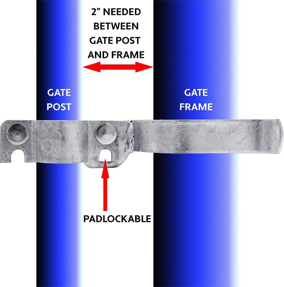 Galvanized Chain Link Fence Gate Fork Latch with Padlock Hole