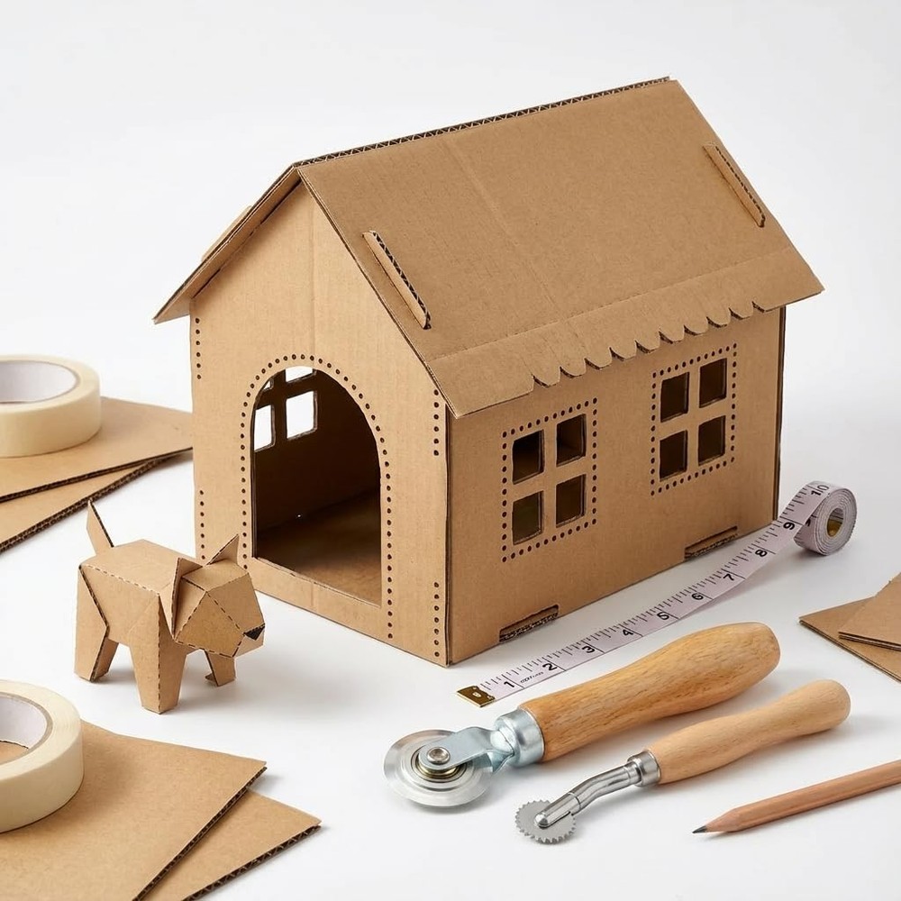 Box Resizer Tool Kit, 0.5mm Solid & Dashed Line Scoring Wheel with Wood Handl...