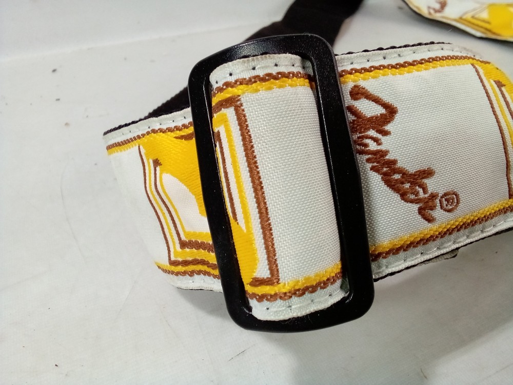 FENDER GUITAR STRAP MONOGRAMMED WHITE/BROWN/YELLOW 2 inch