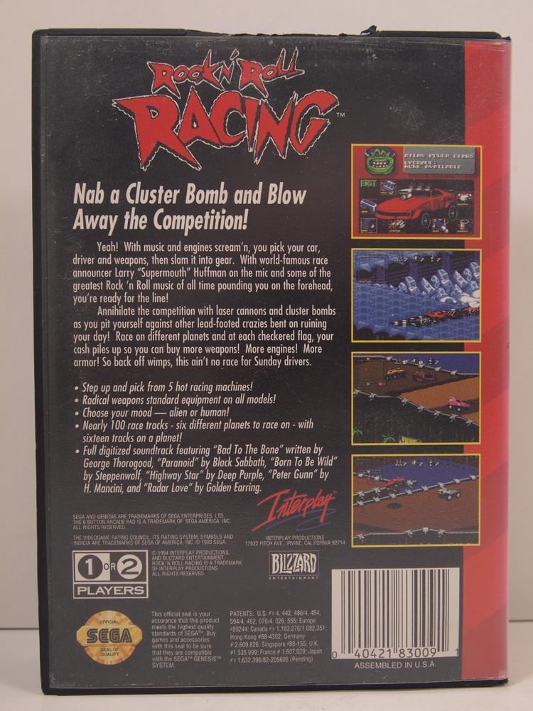 Rock 'n Roll Racing Case (SEGA Genesis) Authentic BOX ONLY
