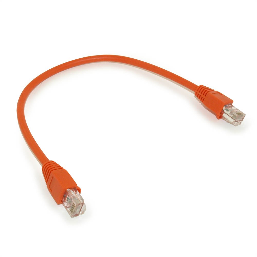 1ft Cat5E Ethernet RJ45 Patch Cable Stranded Snagless Booted ORANGE