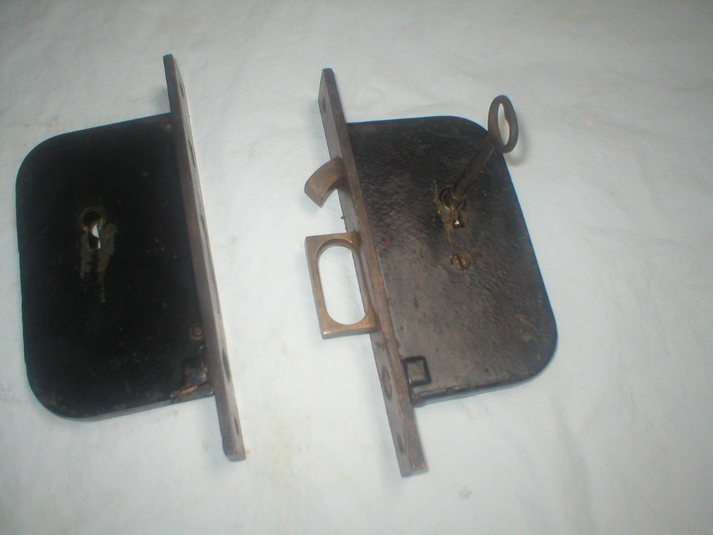 Antique Pocket Door Lock with key