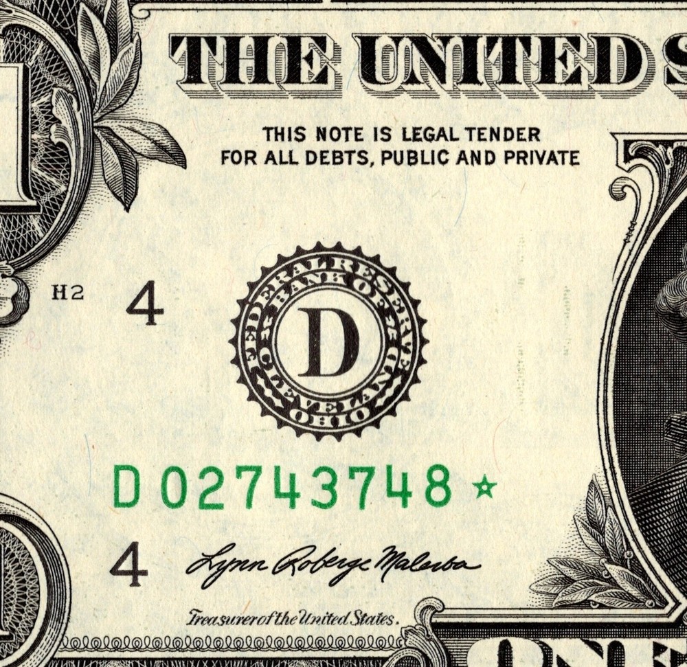 2021 D Star Note One Dollar Bill Regular Run Pack Note D02743748* UNC