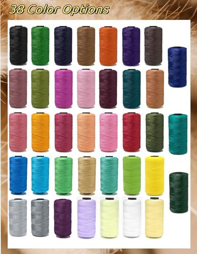 1.5mm x 219 Yards Polyester String Cord for Knitting 1 Roll Deep Jungle Green