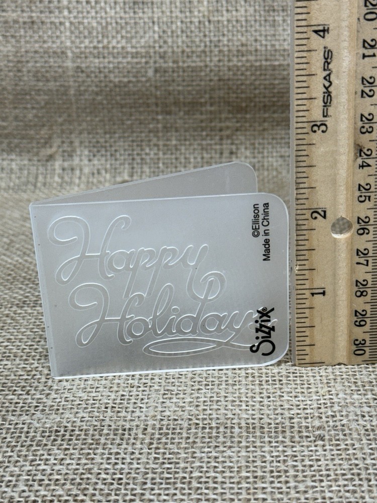 Small Ellison Sizzix Embossing Folder - Happy Holidays
