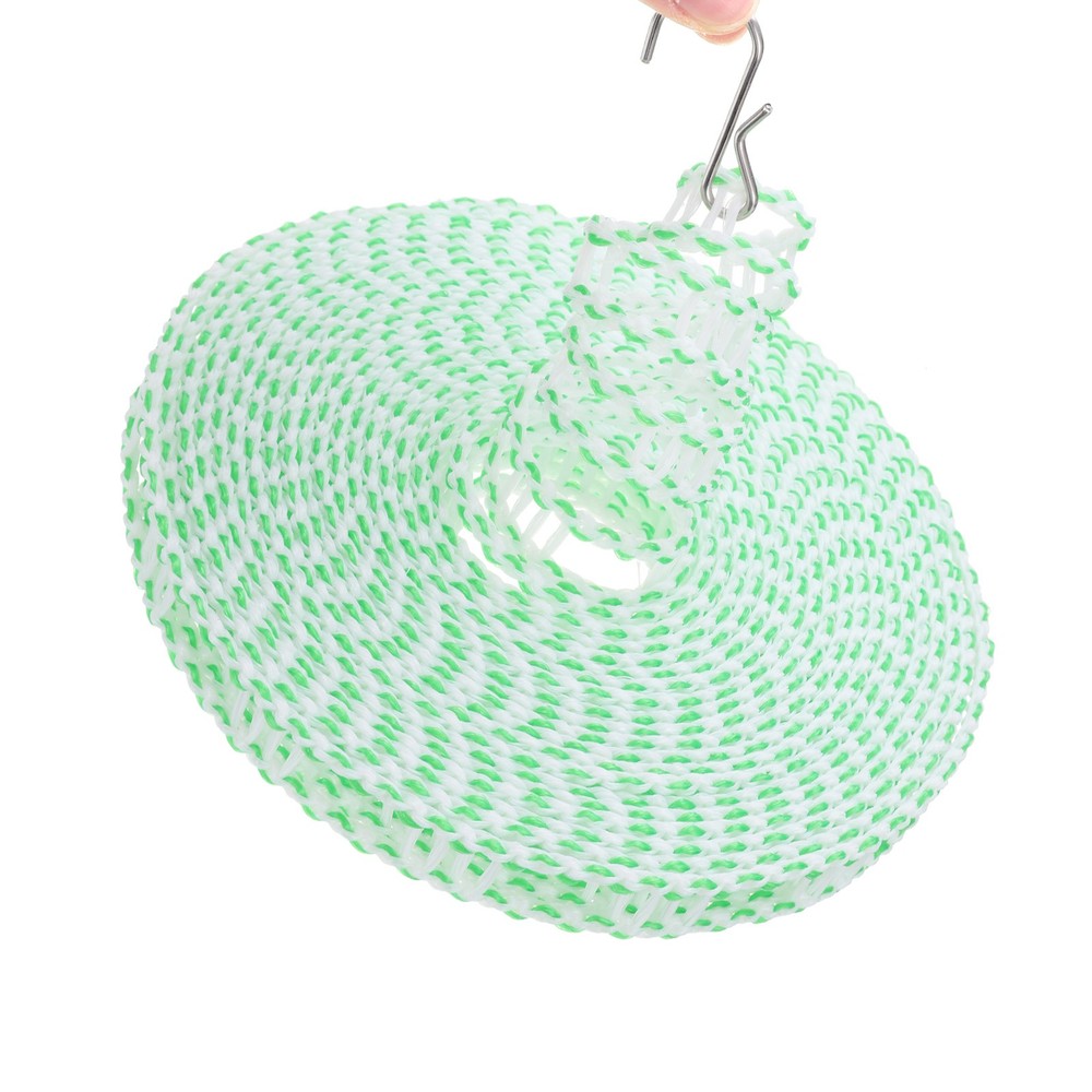 Windproof Clothesline 8M 26ft Plastic Non-Slip Clothes Drying Rope Green