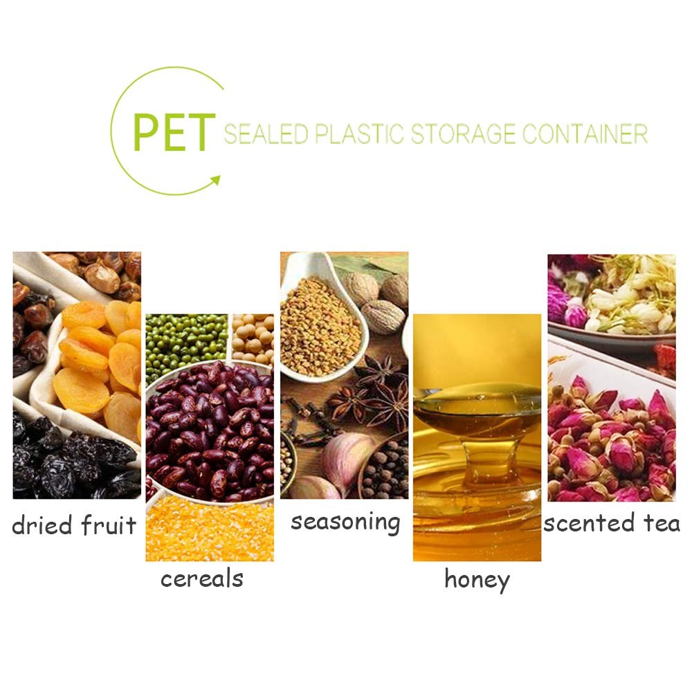 15 Pack 6oz Clear Plastic Jars Wide-mouth Storage Containers,Refillable Empty...