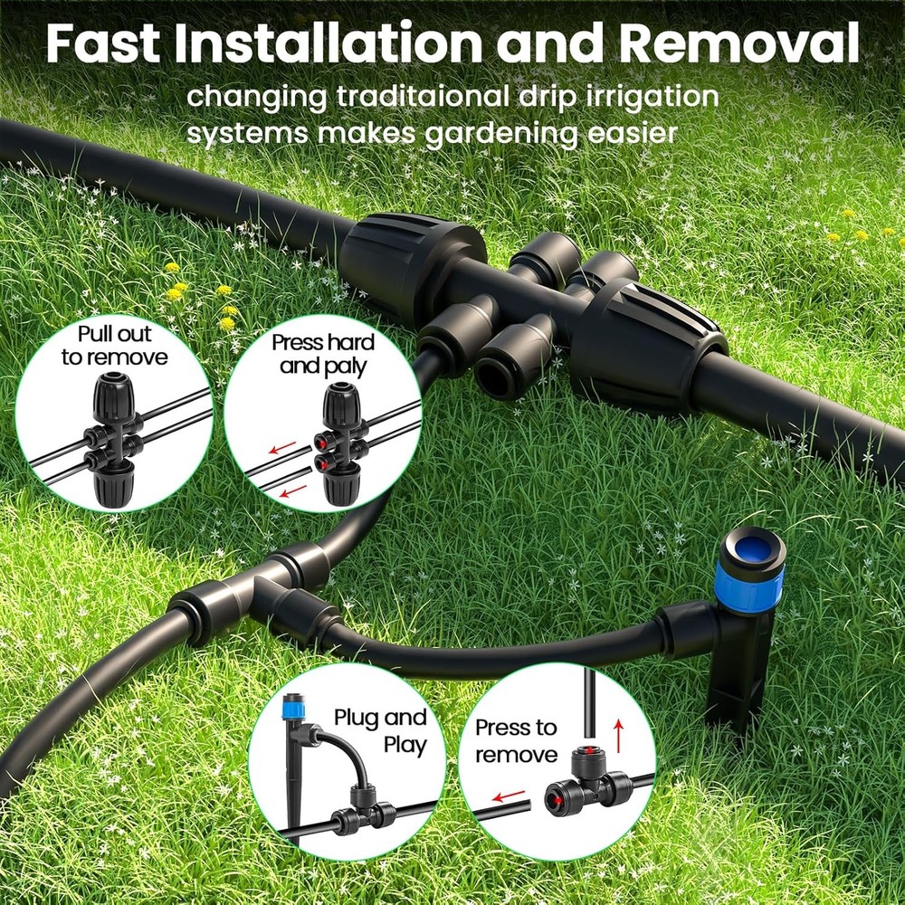 MIXC Drip Irrigation System,Quick Connector Garden Watering System Automatic Spr
