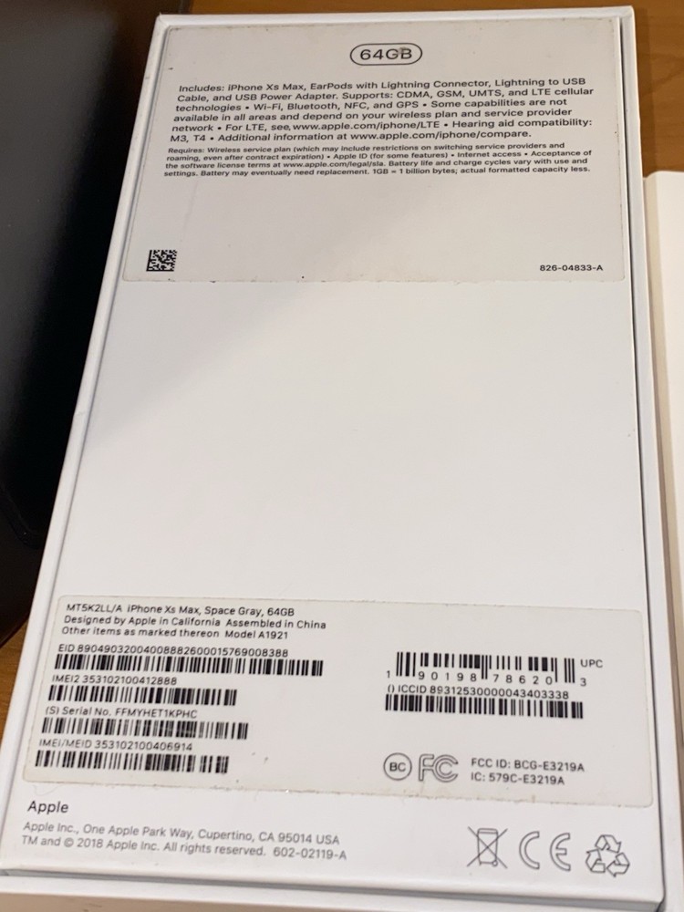 iphone xs max Factory Box