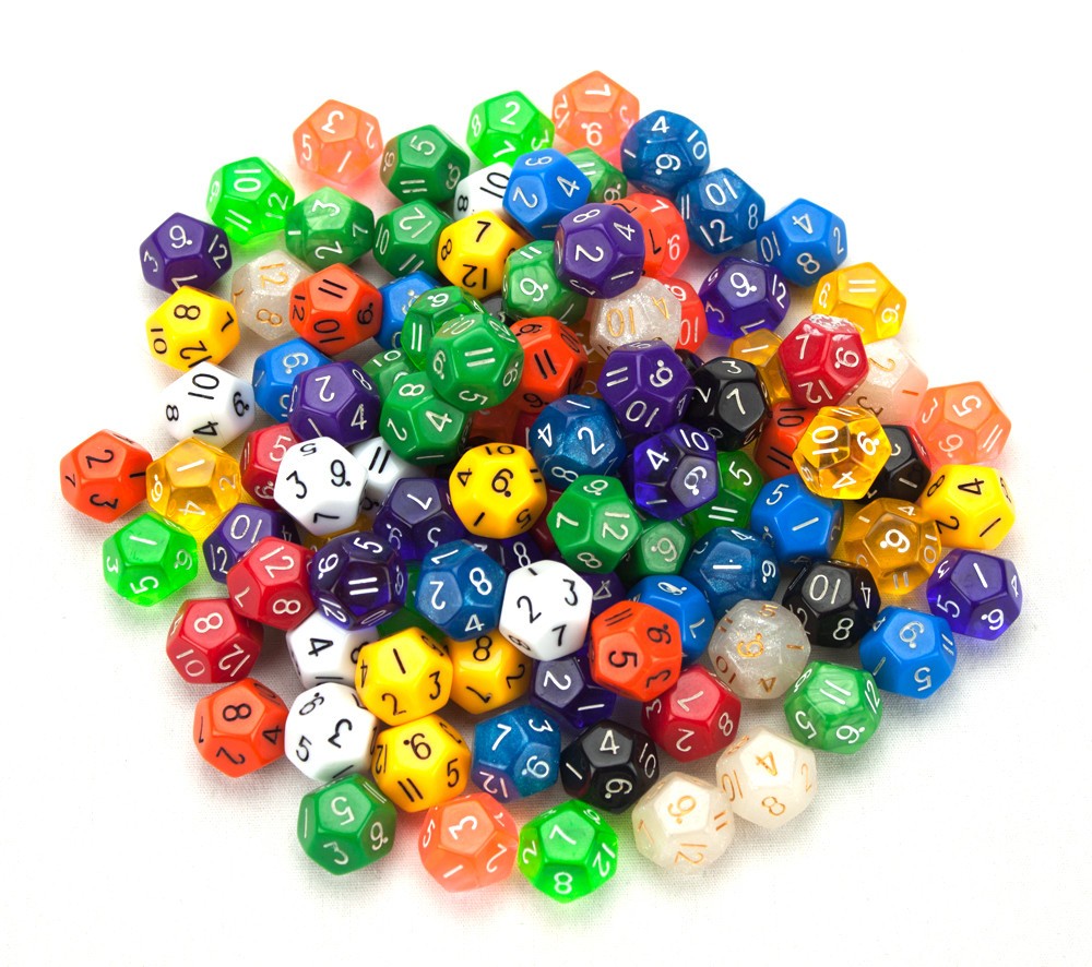 Wiz Dice Random D12 Polyhedral Dice (25+ Count)