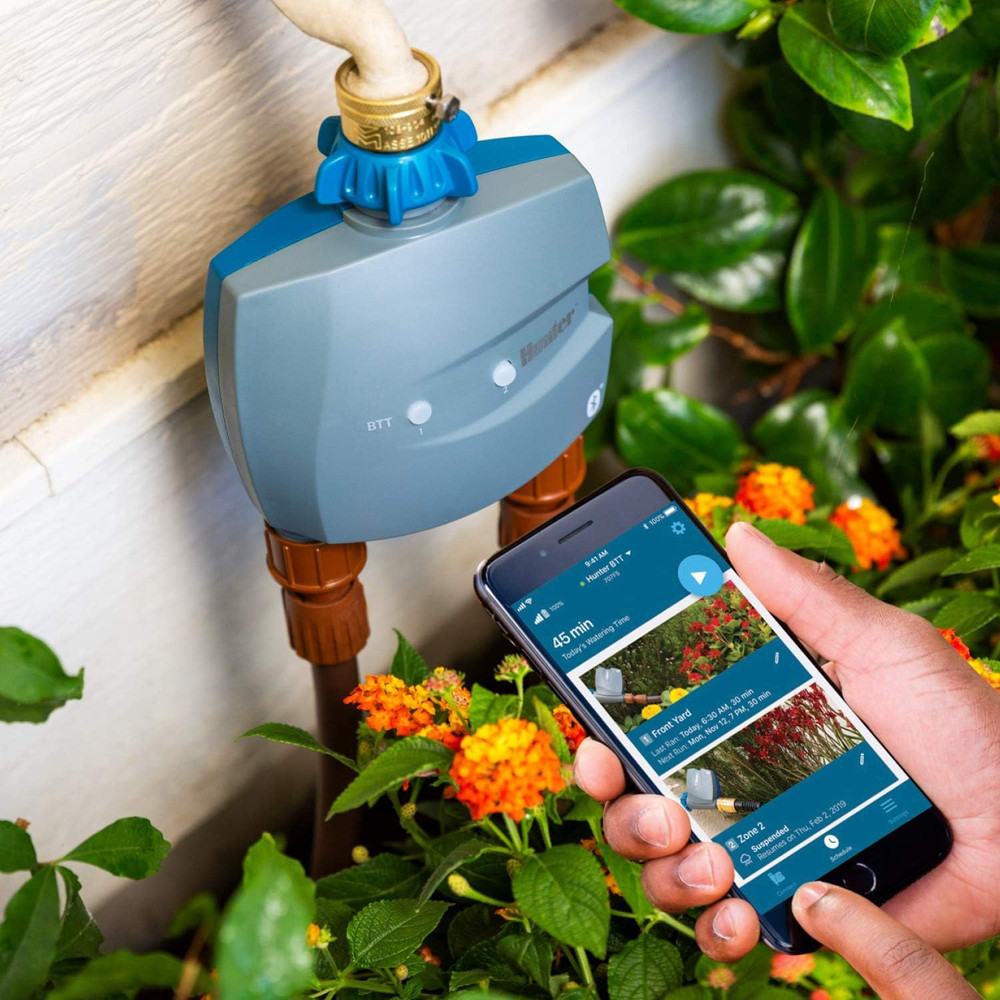 Hunter BTT Bluetooth Hose Timer, 2-Zone Smart Irrigation Controller, App Control