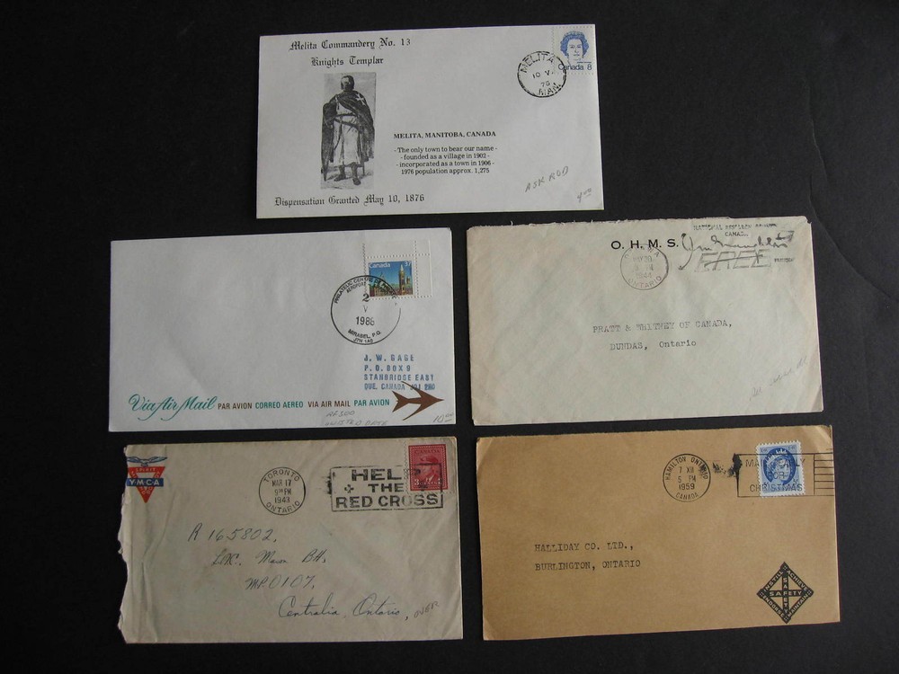 CANADA 5 interesting covers: Perfin, OHMS etc, well worth checking them out!