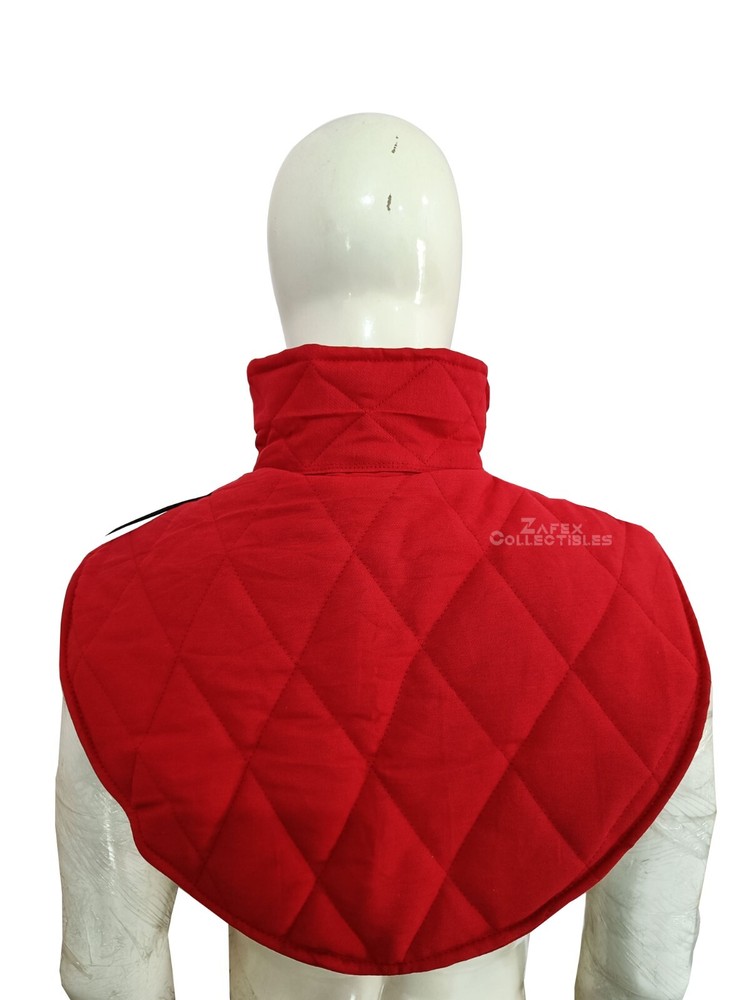 Medieval Thick Padded Arming Cotton Collar Neck Protector Under Armor Red LARP
