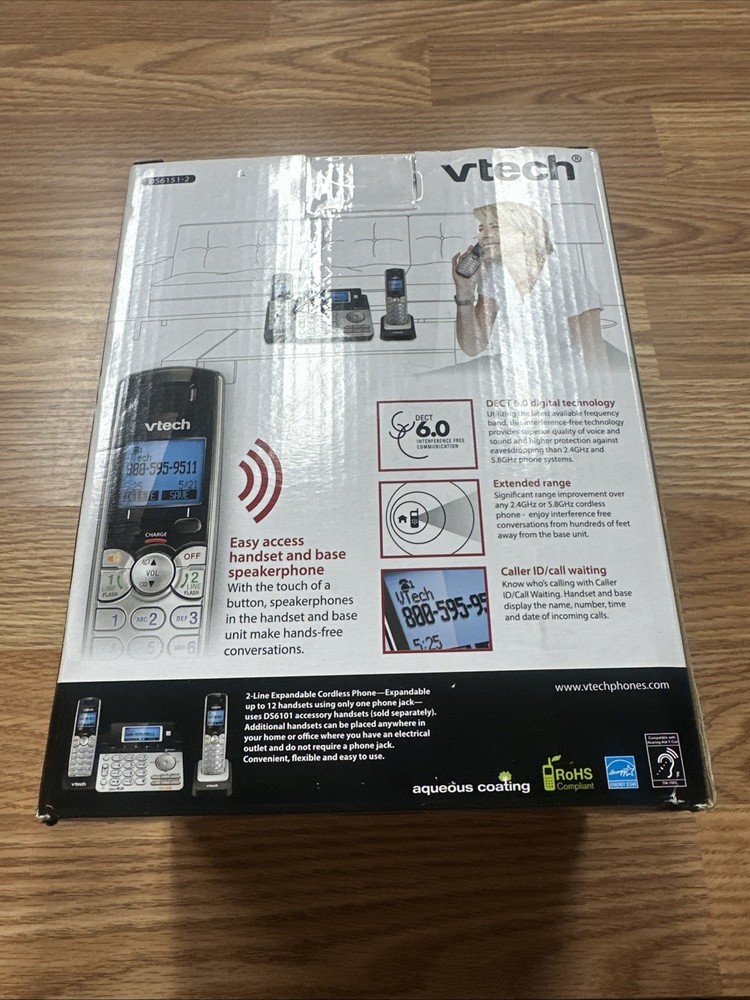 VTech DS6151-2 2 Handset 2-Line Cordless Phone System with Answering System
