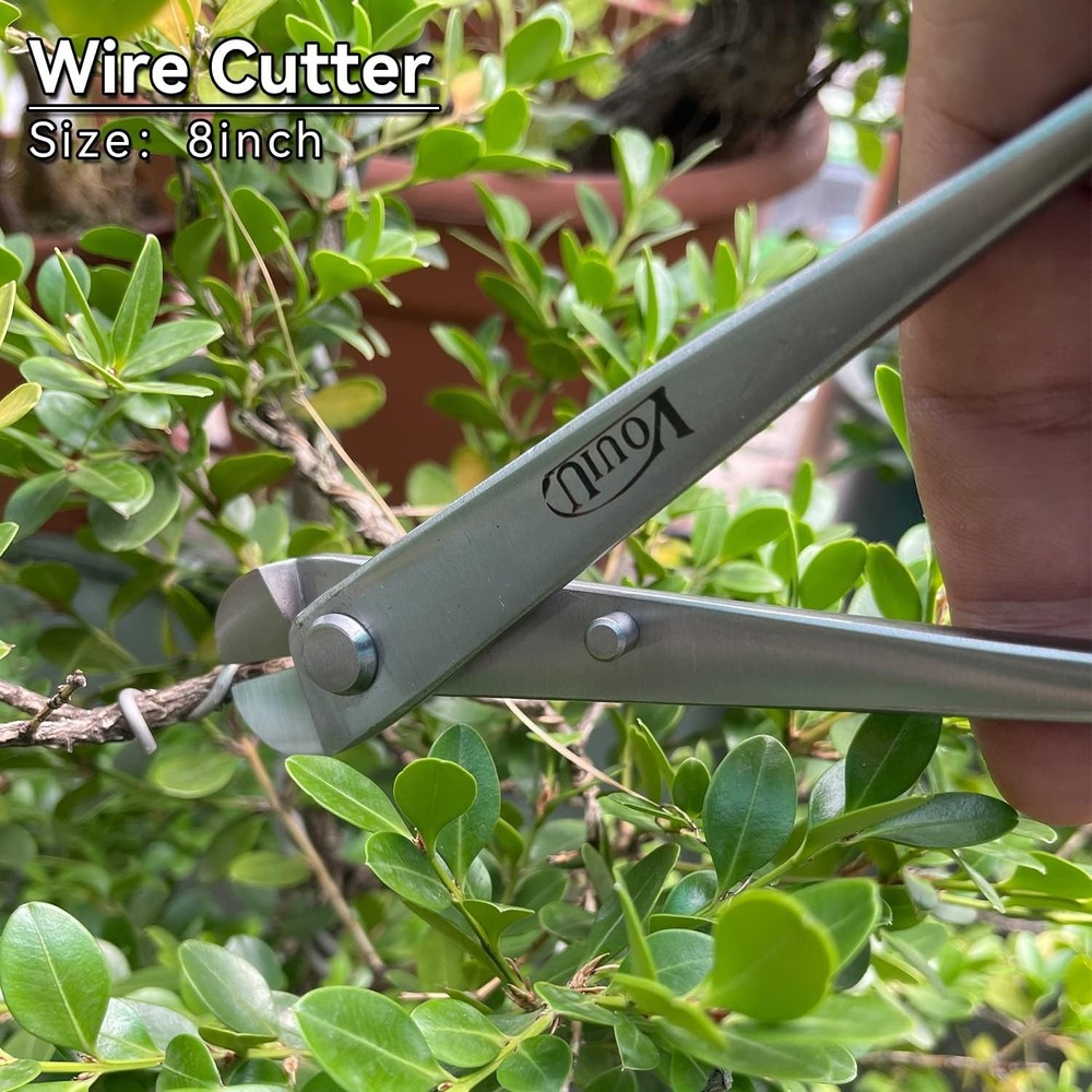 6pc Bonsai Tool Set - Concave/Knob/Wire Cutters, Scissors & Hook