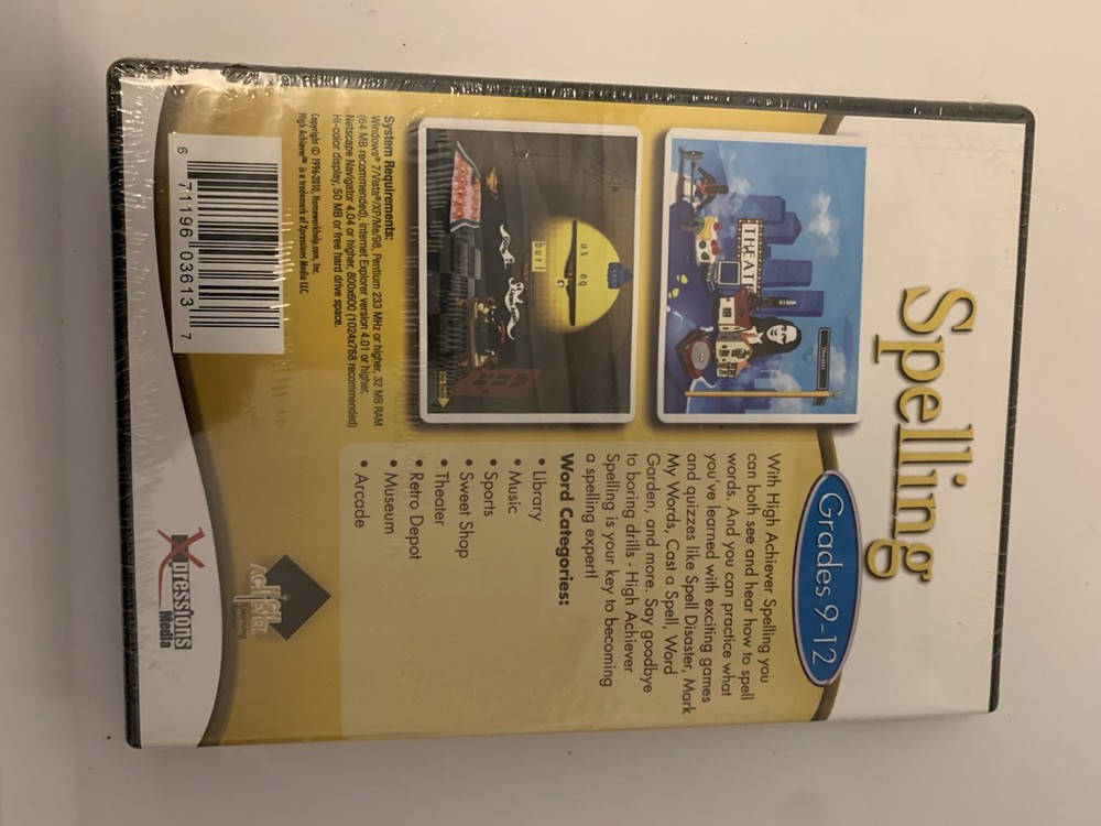 New Pc Treasures High Achiever Spelling Sealed