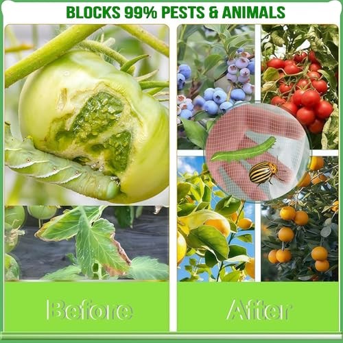 Fruit Tree Netting (Pack)- Easy Install Plant Protection Cover, 4x5 FT 4