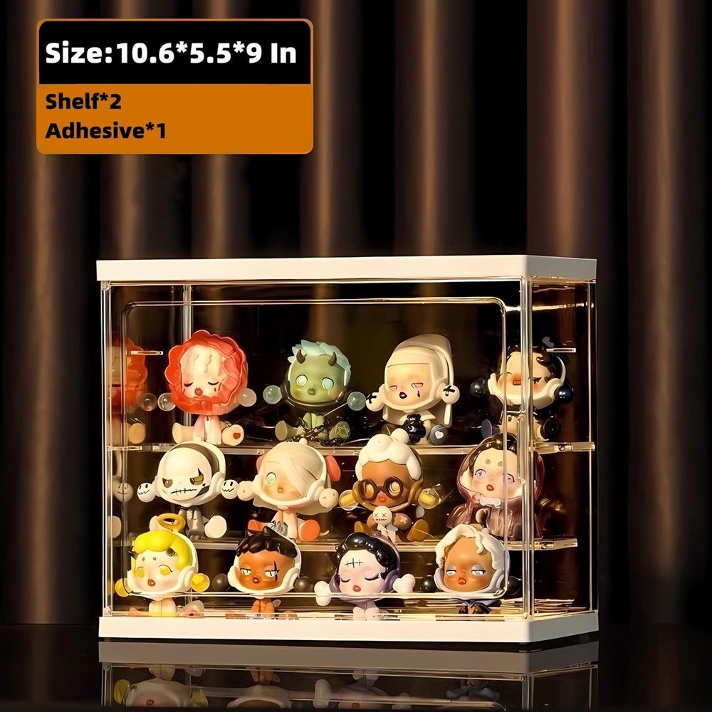Acrylic Display Case with Shelves Stackable Collectibles Organizer for Blind ...