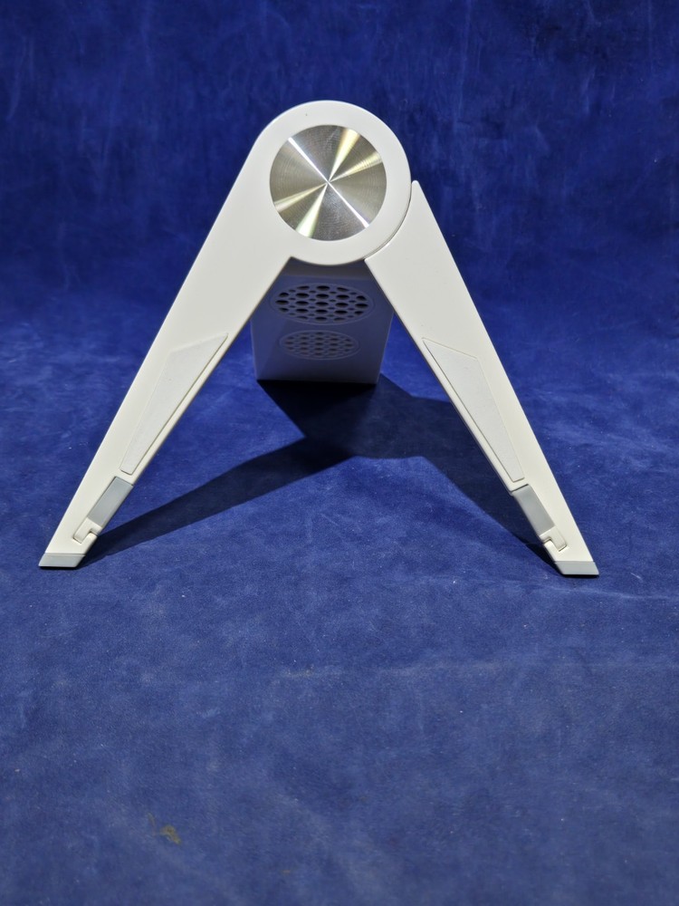 Mini Design Techno Folding Speaker and Tablet Stand All In One, White