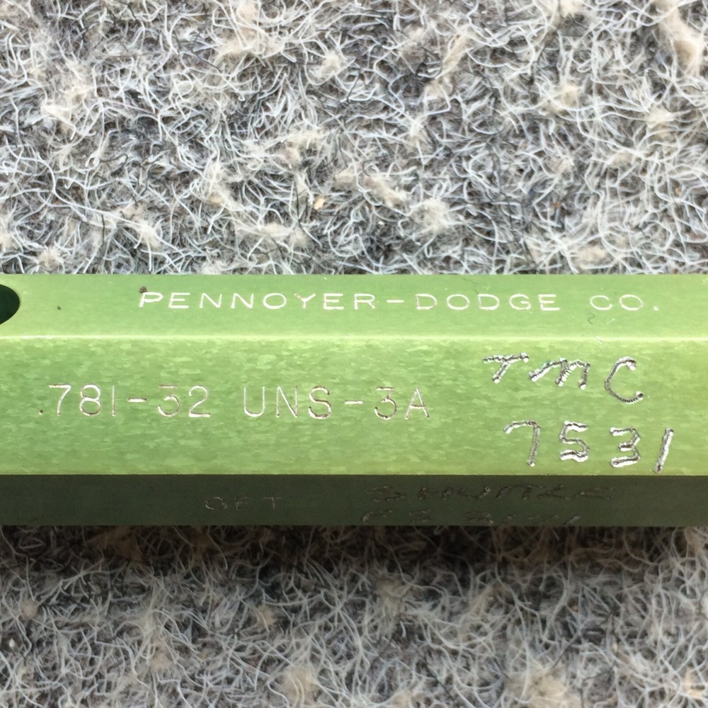 .781-32 UNS 3A THREAD PLUG GAGE GO ONLY .7610
