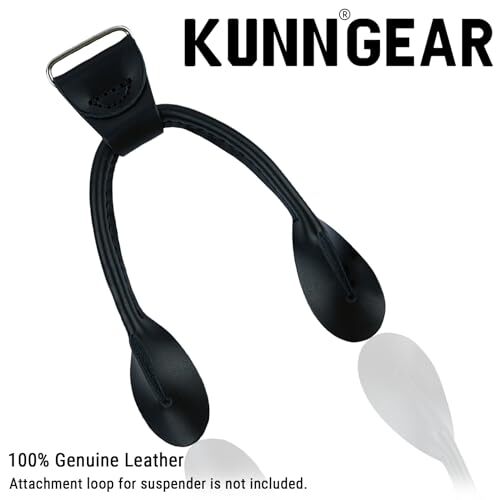 Suspender Genuine Leather Strips 4 Pcs Replacement for Button End Black