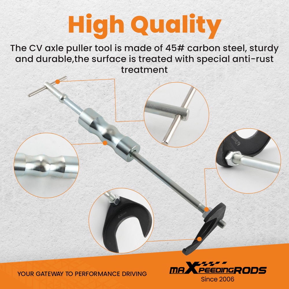 Inner CV Axle Puller Removal Tool with 5/8"-18 Slide Hammer & Adapter 63mm 48mm