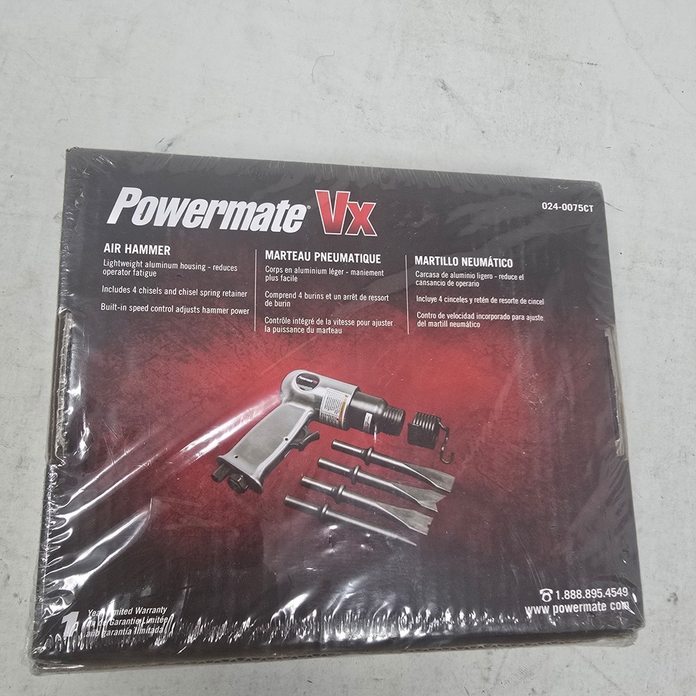Powermate Air Hammer Multi-Purpose Use Durable Steel Variable Speed with Chisels