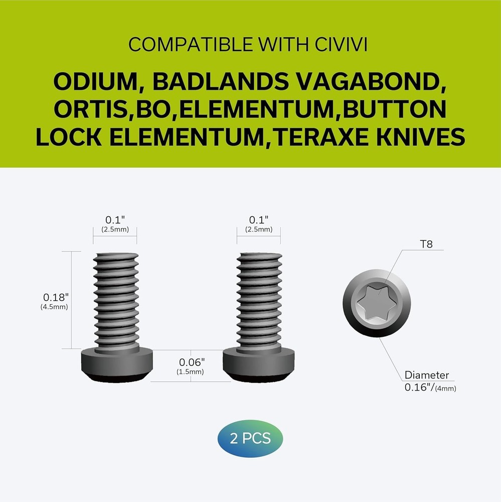 Pocket Clip with Titanium screws