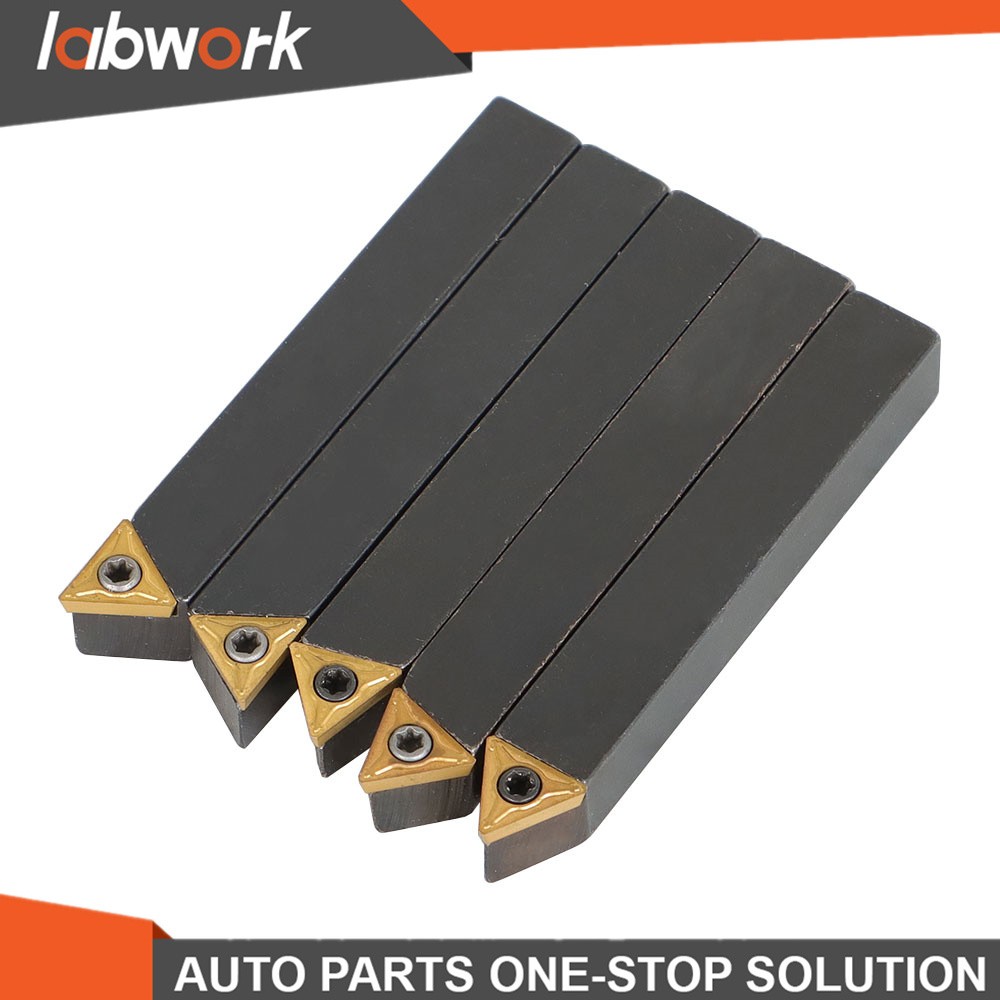 Labwork 5Pcs 3/8" Lathe Indexable Carbide Insert +Turning Tooling Bit Holder Set