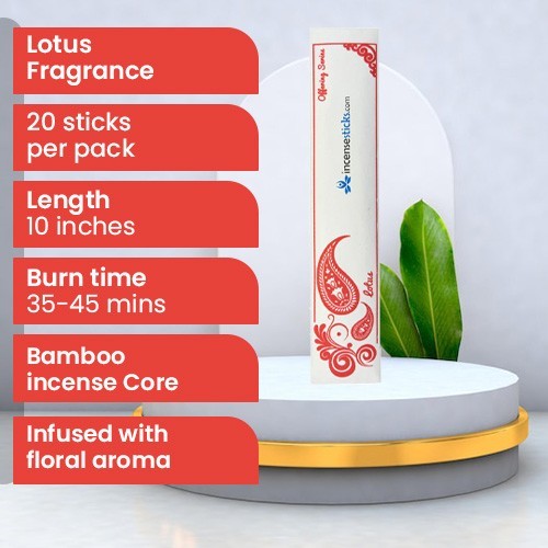 Lotus Incense 10" 20 Sticks Pack: 10 Packs