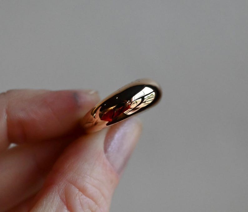 14K Solid Gold Chunky Dome Bombe Ring 9.64g Handmade Size 6