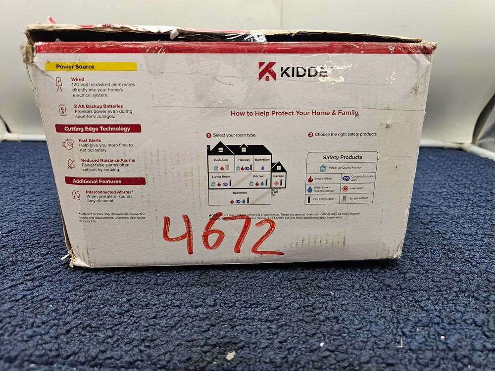 (QTY 4) Kidde 20SAR Hardwired Smoke Detector, AA Battery Backup Interconnectable