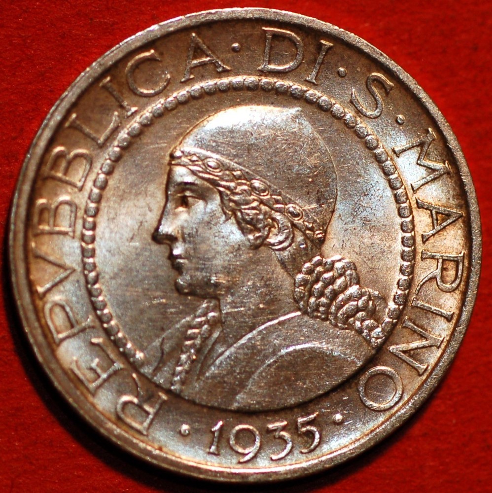 San Marino 5 Lire 1935 KM# 9 silver
