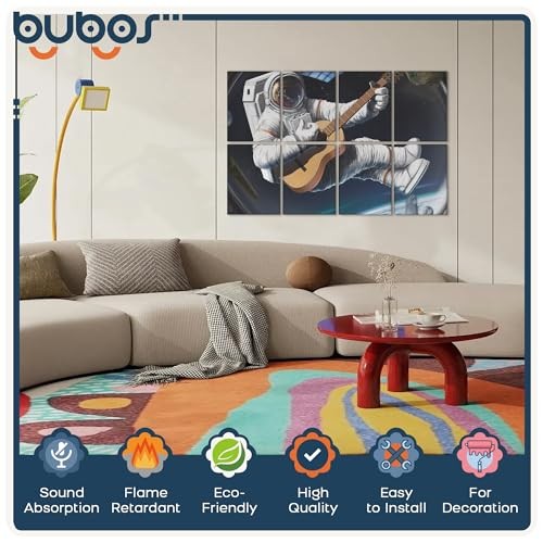 8 Pack Art Acoustic Panels Soundproof Wall Art Panel Space Guitar