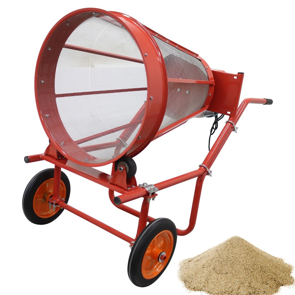 220V Electric Drum Sieve Rotary Soil Rotary Sand-sieving Machine 5mm Screen