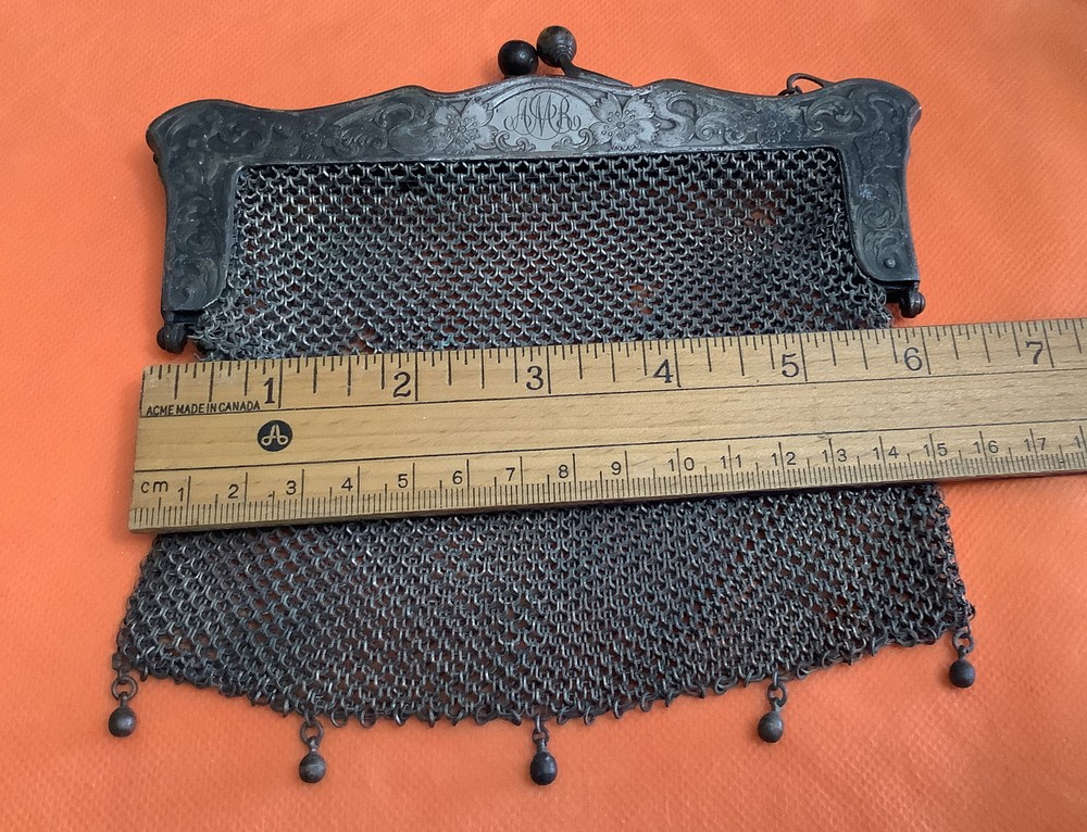 Antique German Silver Mesh Purse D1