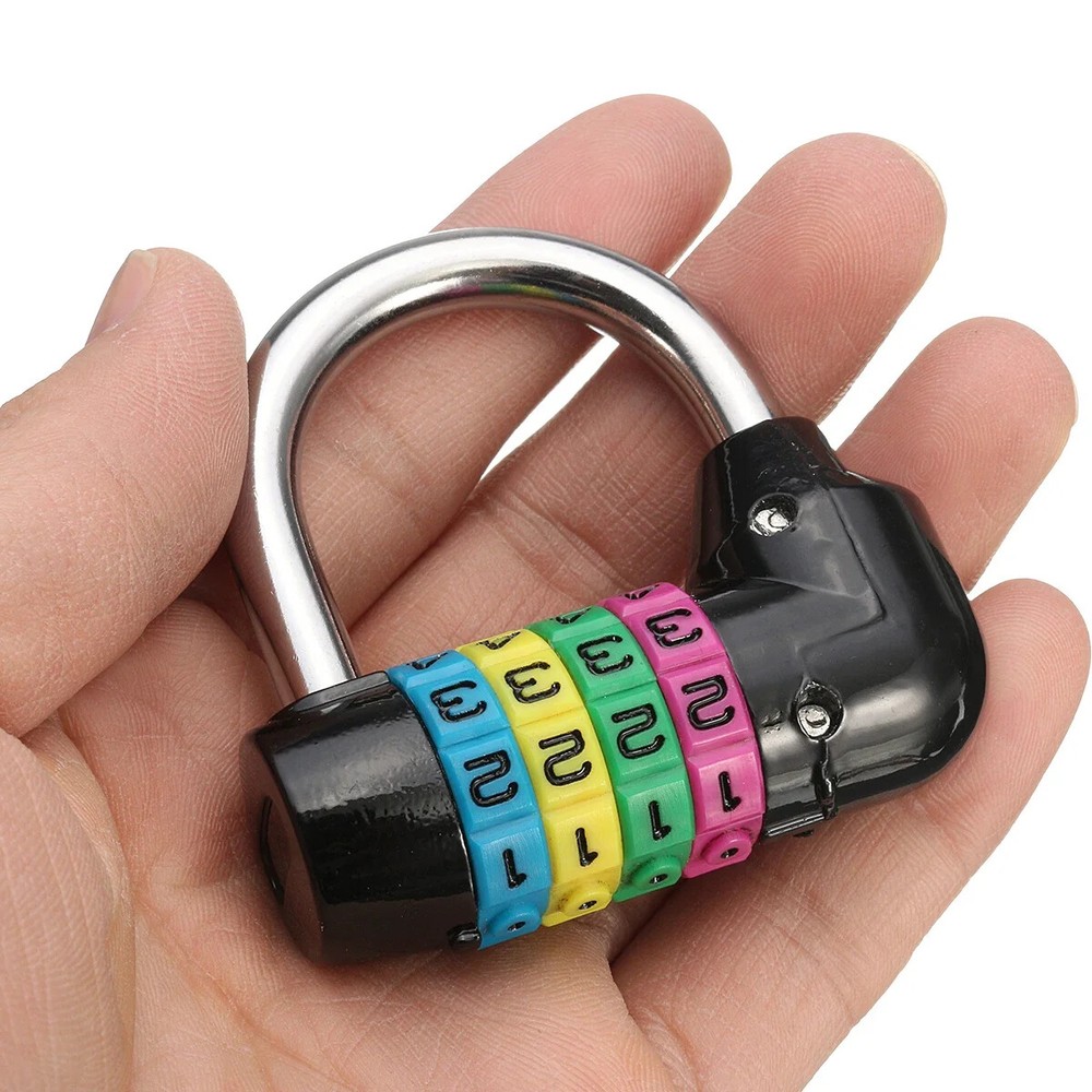 4 Digit Combination Safety Padlock Lock Security Password Gym Resettab Code