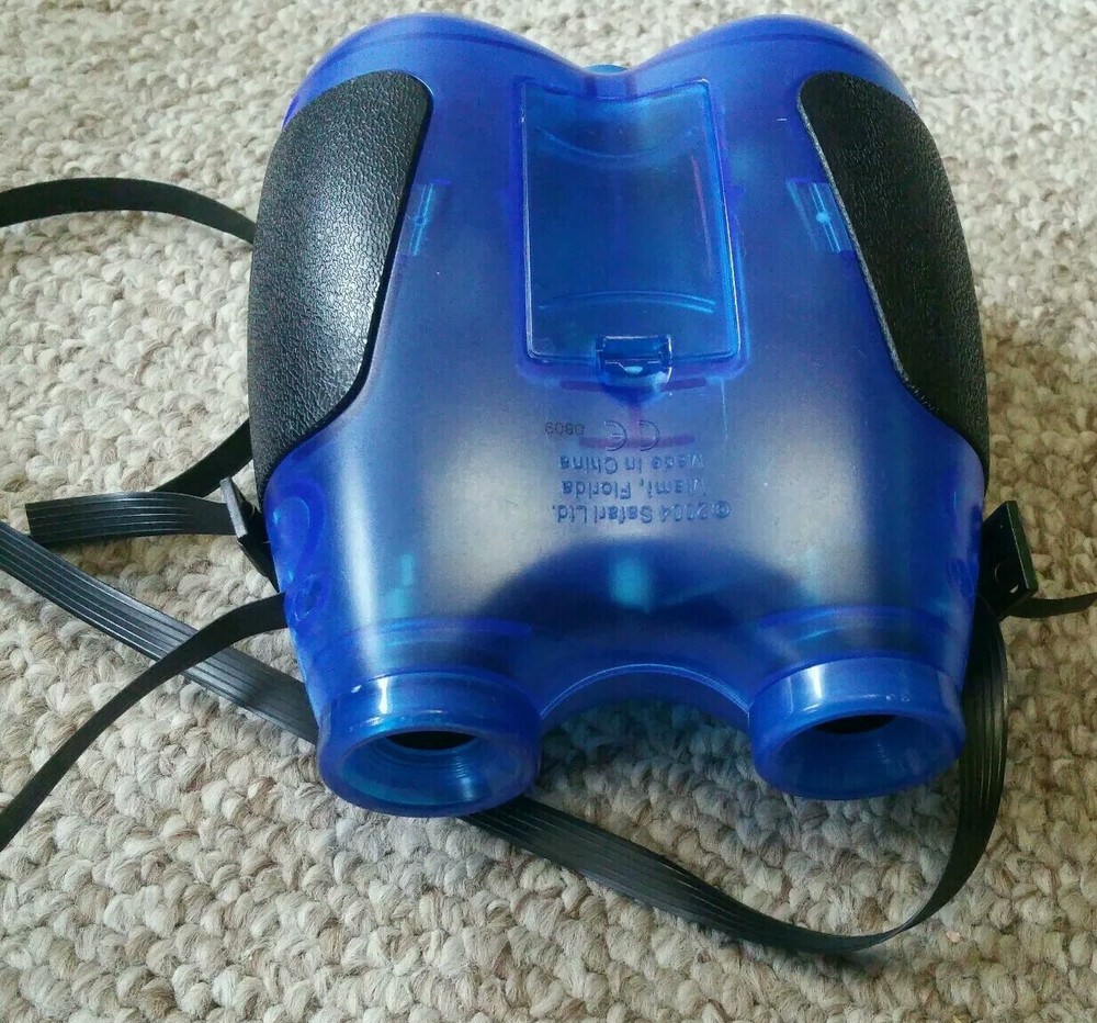 Safari Ltd Translucent Blue Luminocular Binoculars Built-In Light Beam & Compass