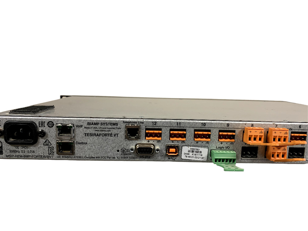 Biamp TesiraFORTÉ VT Fixed I/O DSP - with Power Cable