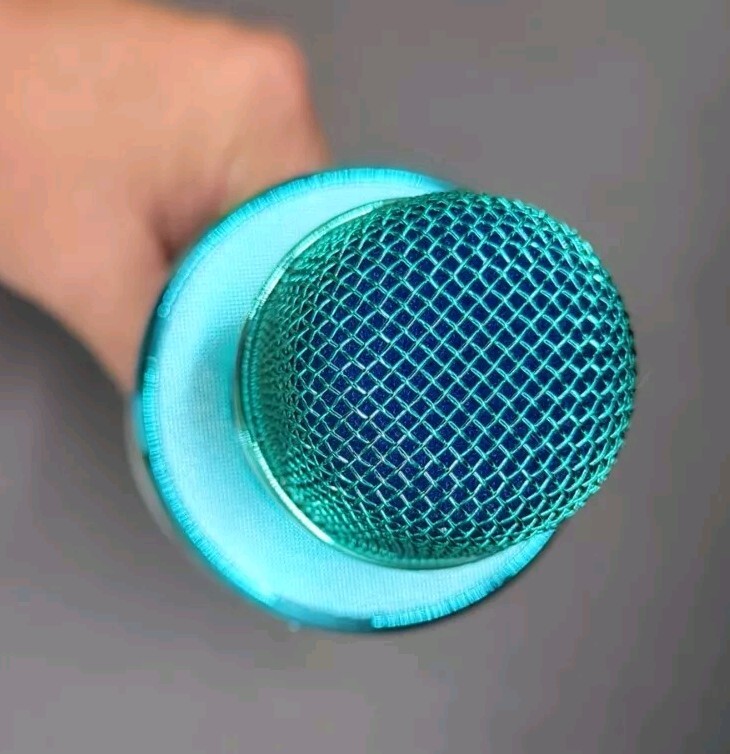 Bluetooth,speaker,lights Multifunction Karaoke Microphone Blue Tested Works